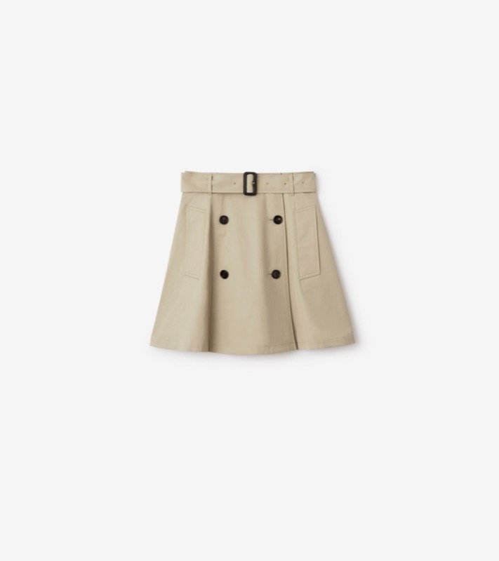 Gabardine Trench Mini Skirt