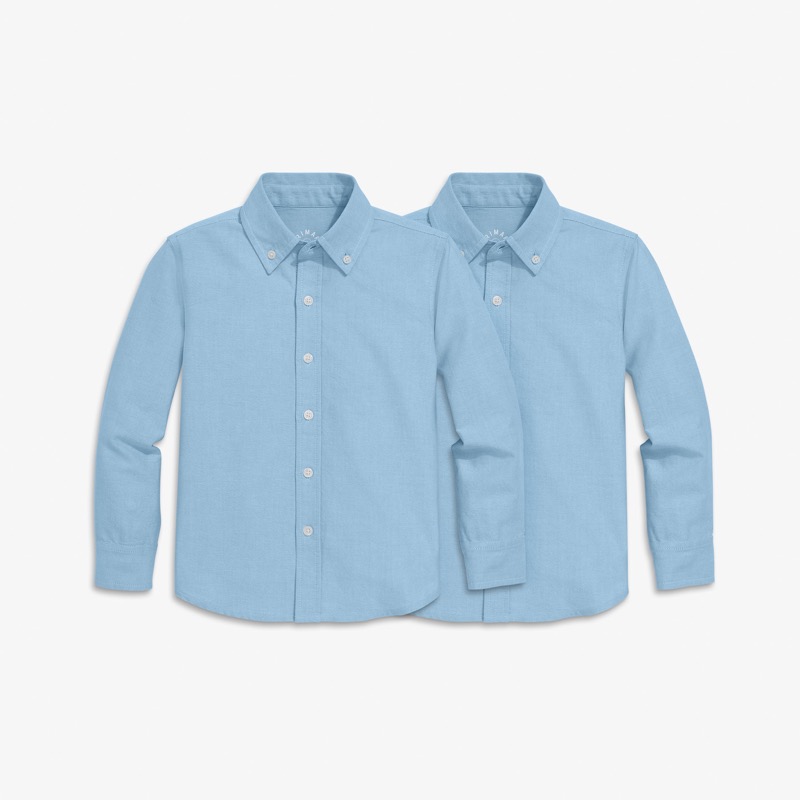 Kids long sleeve oxford shirt 2-pack