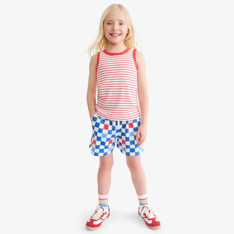 Clearance kids park short in checkerboard