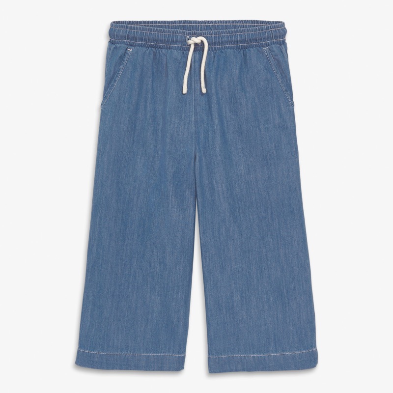 Kids chambray cropped easy pant
