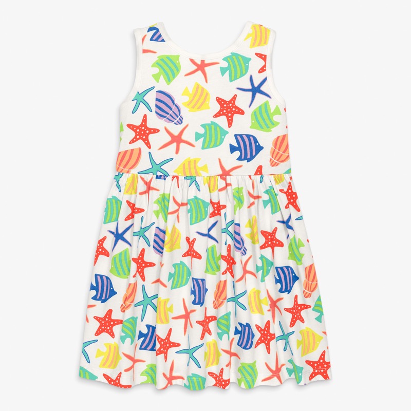 Clearance kids cross-back tank dress in under the sea