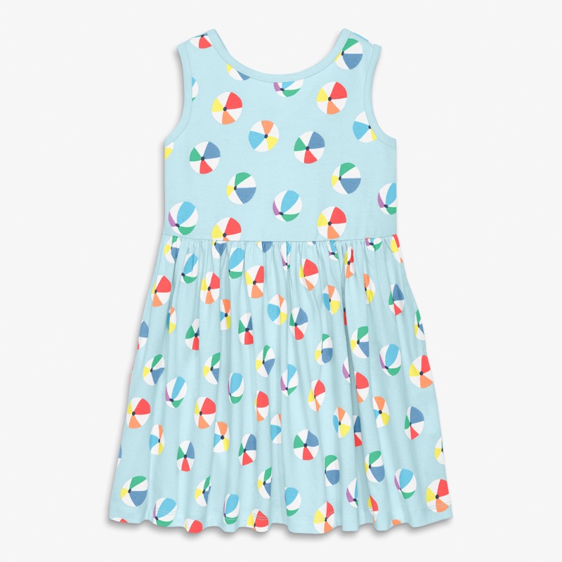 Clearance kids cross-back tank dress in beach balls