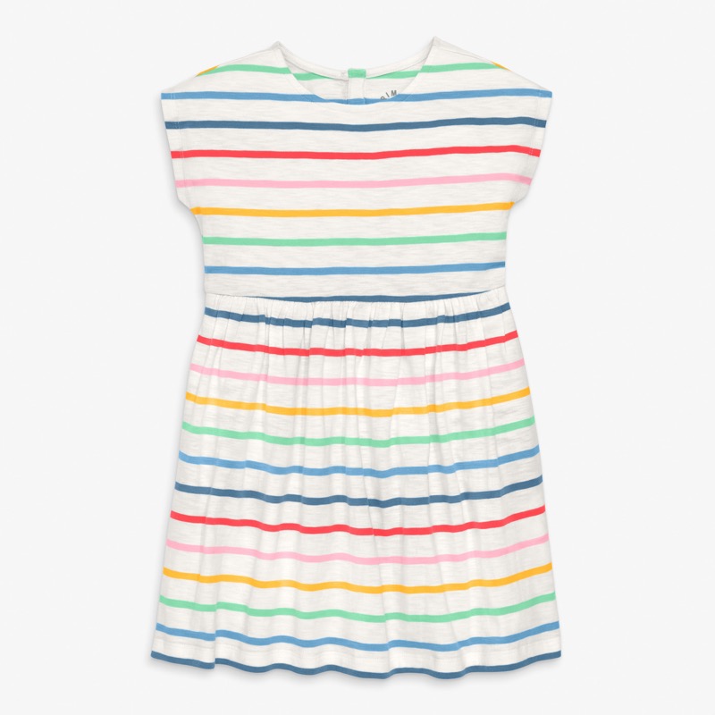 Clearance kids backyard dress in rainbow stripe