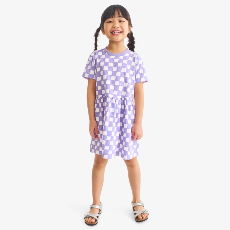 Clearance kids check easy dress