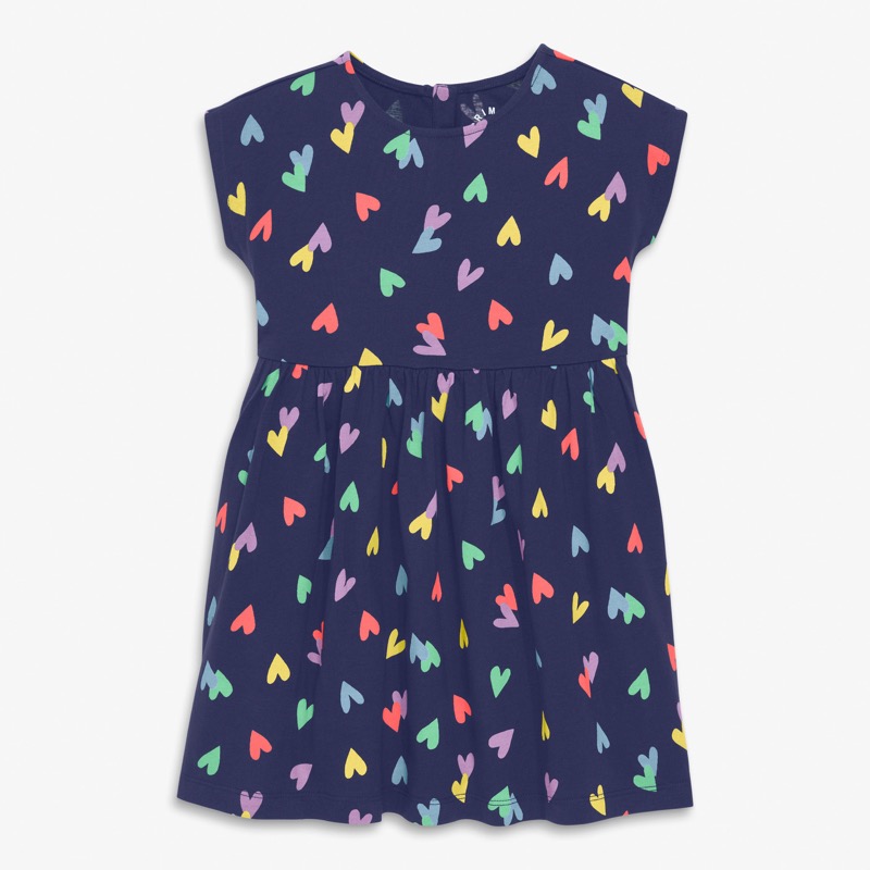 Clearance kids backyard dress in rainbow confetti hearts