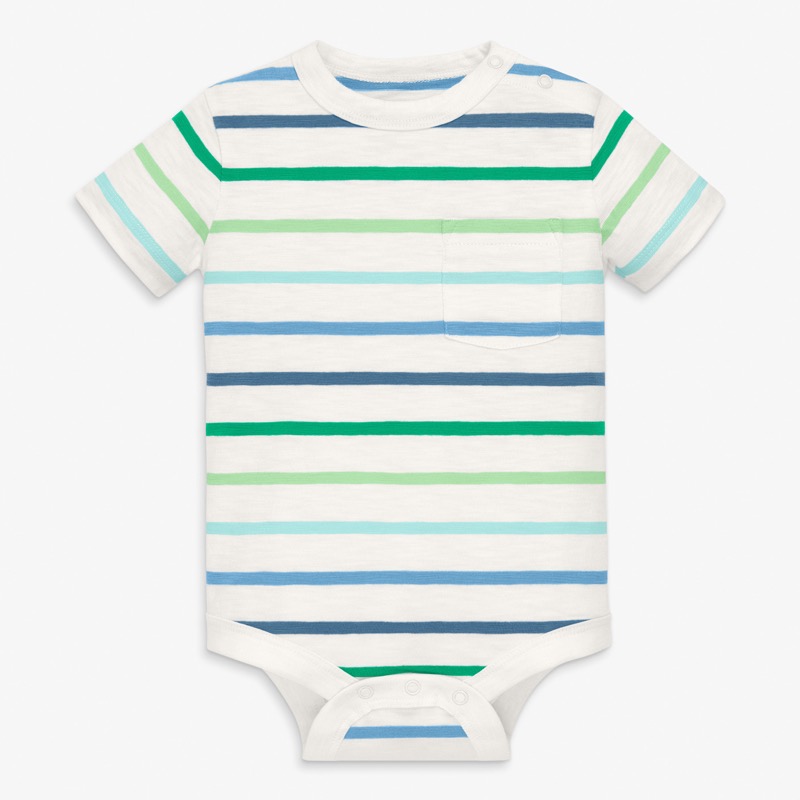 Clearance short sleeve stripe babysuit
