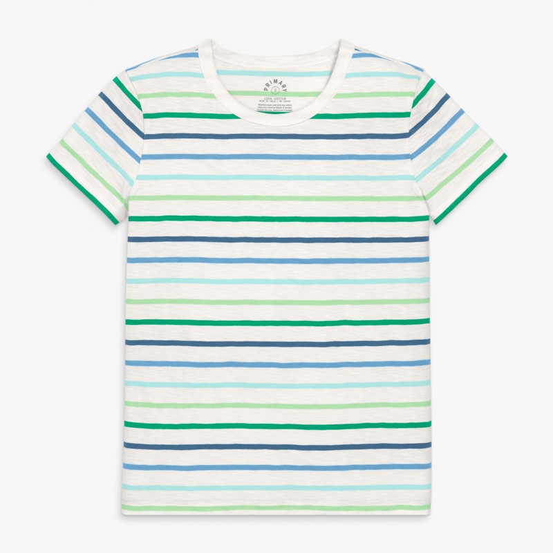 Clearance women's fit classic crewneck tee in multi stripe