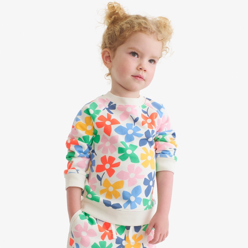 Clearance kids sweatshirt in rainbow blooms