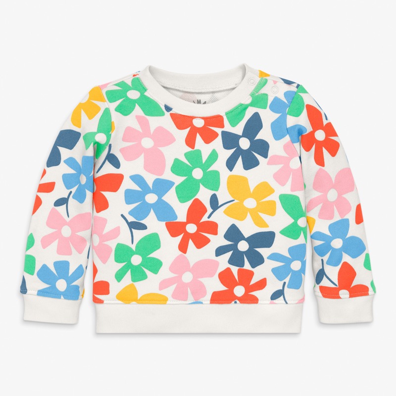 Clearance baby sweatshirt in rainbow blooms