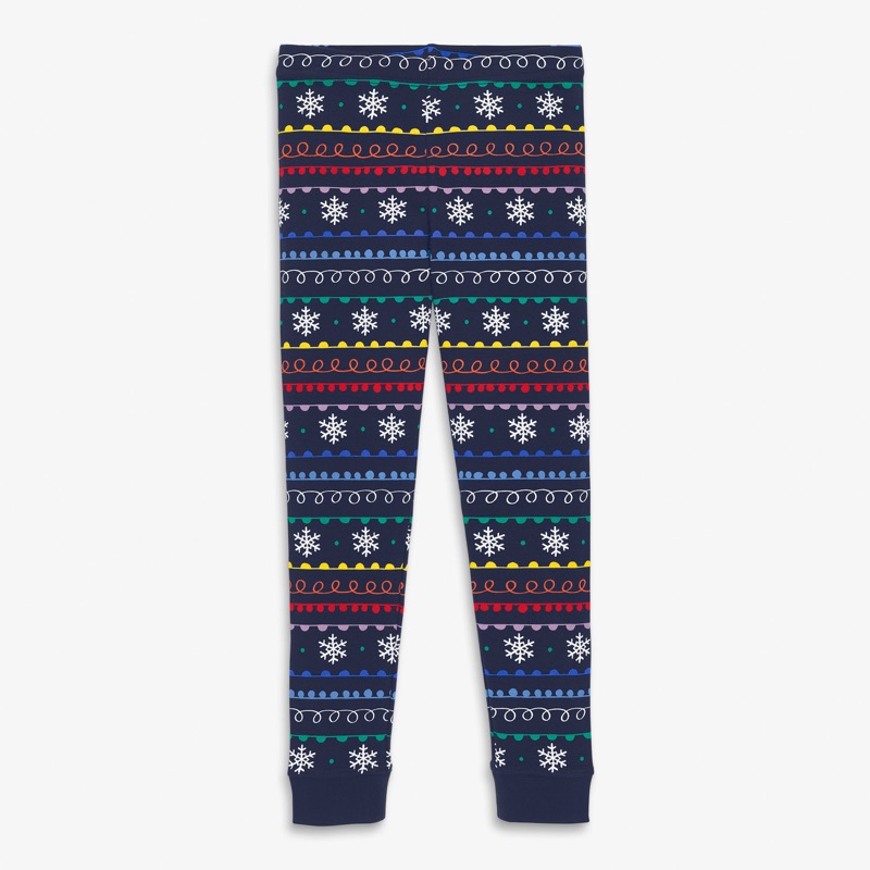 Clearance kids organic PJ pant in rainbow fair isle