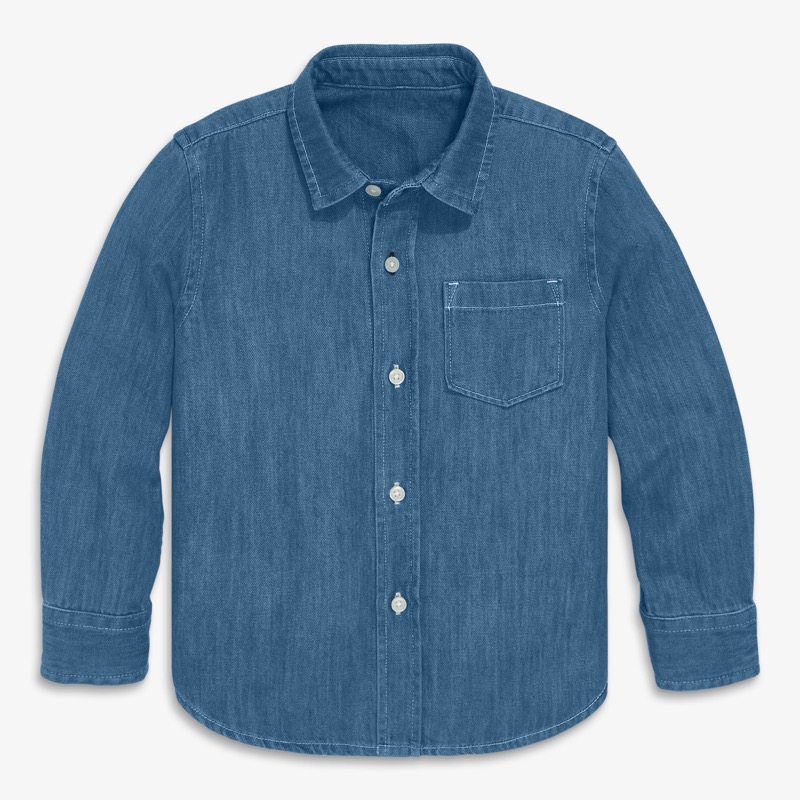 Kids long sleeve chambray button down