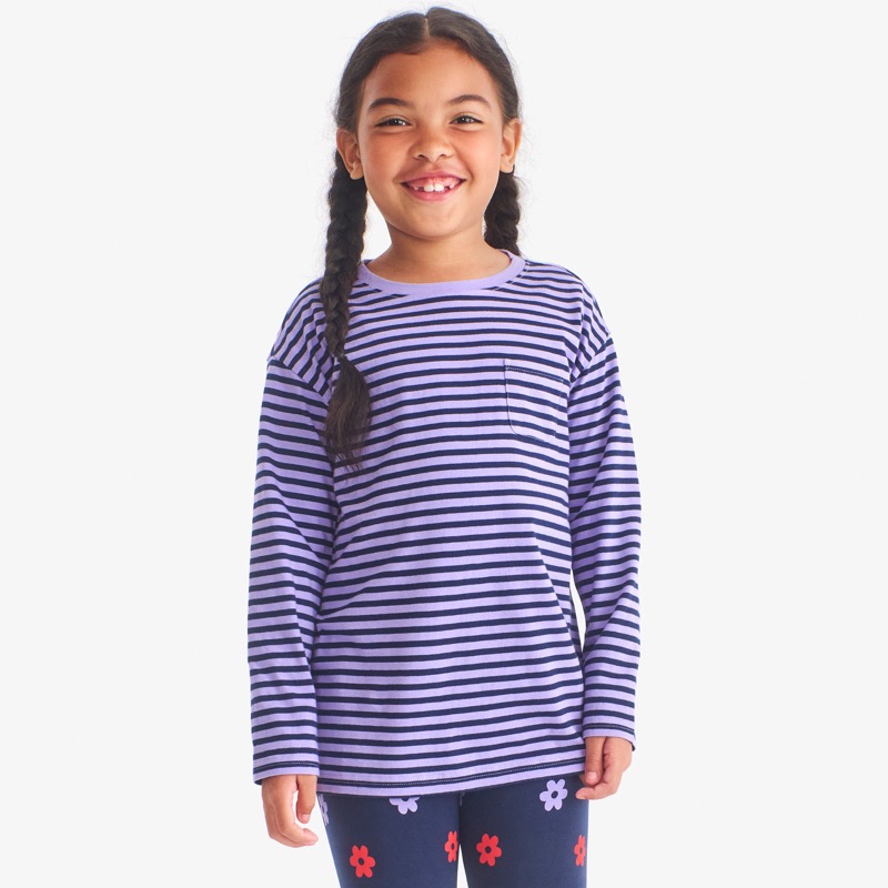 Clearance kids long sleeve stripe legging tee