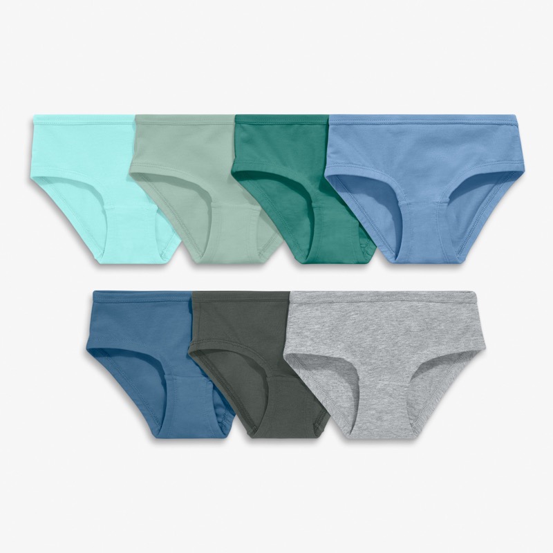 Kids bikini 7-pack in solid neutral mix