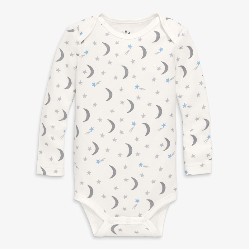 Clearance organic long sleeve babysuit in starry night