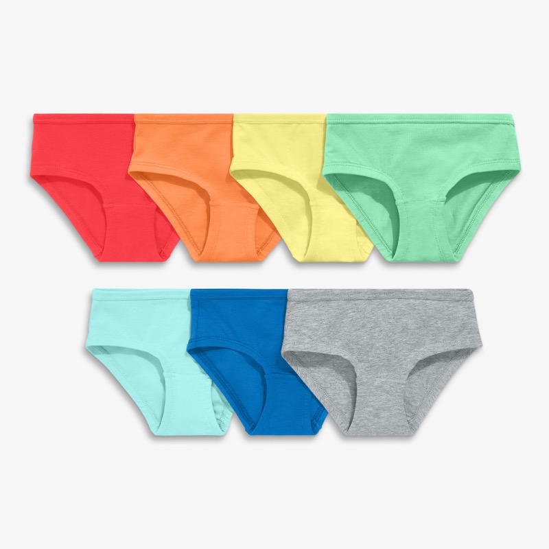 Kids bikini 7-pack in solid rainbow mix