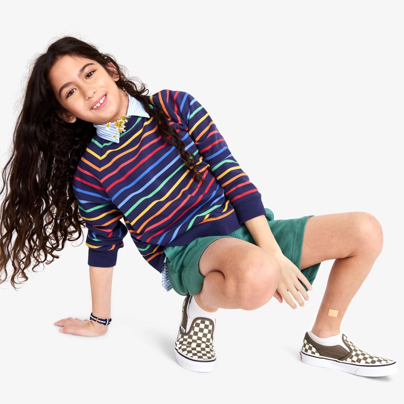 Clearance kids sweatshirt in sunrise rainbow stripe