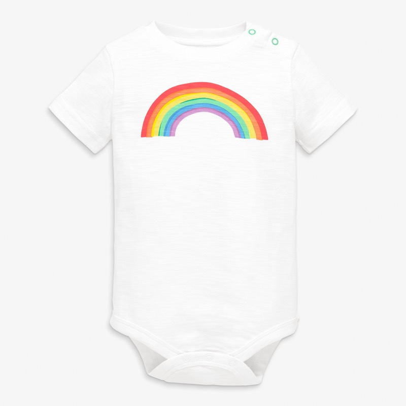 Clearance short sleeve painted rainbow babysuit