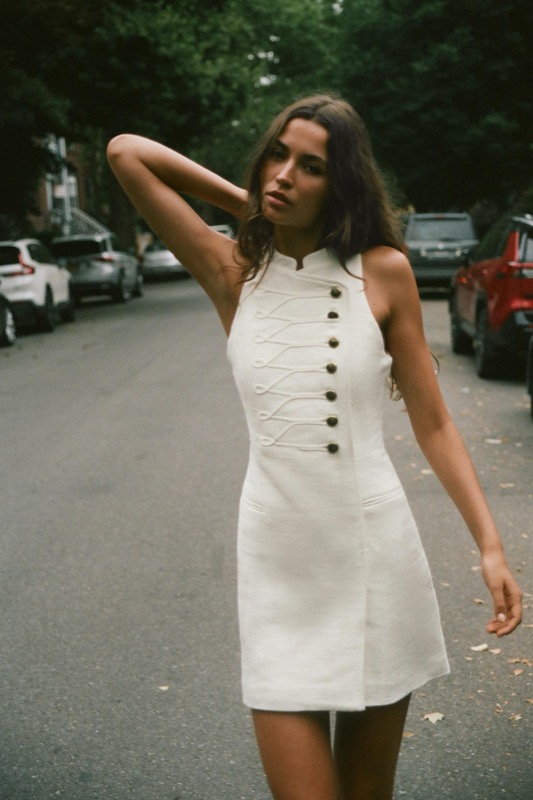 Frog Fastening Mini Dress