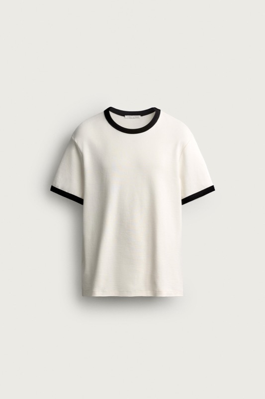 Ringer Basic Contrast Rib T-Shirt