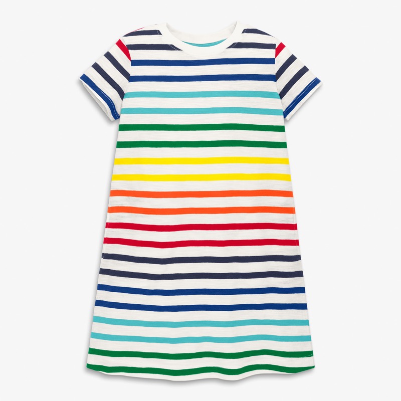Clearance kids t-shirt dress in rainbow stripe