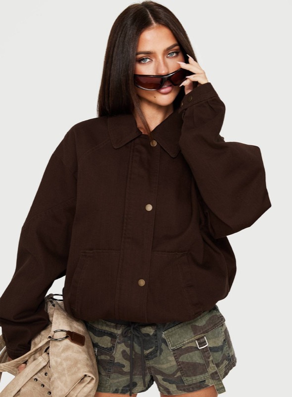 Jaxton Lightweight Denim Jacket Washed Brown