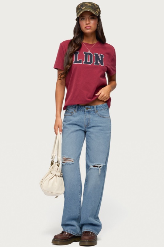 Juju Distressed Low Rise Baggy Jeans
