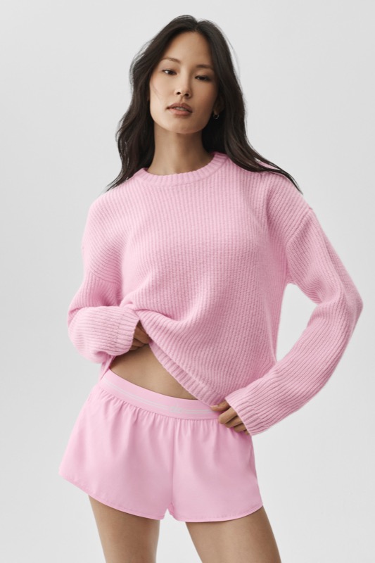 Wool Cashmere Ribbed Noble Crewneck Sweater