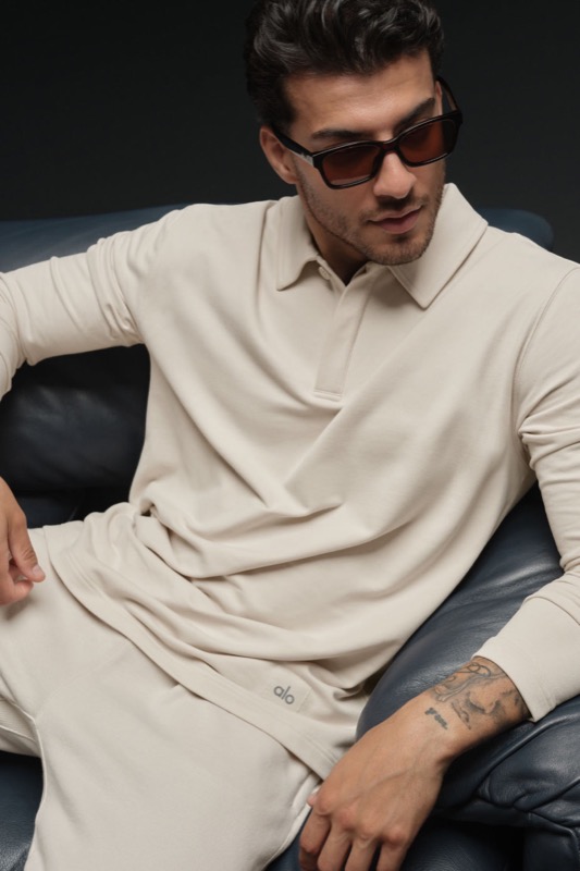 Double Take Long Sleeve Polo