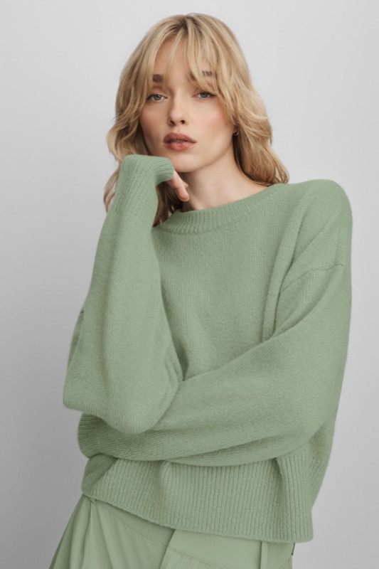 Wool Cashmere Cropped New Class Crewneck Sweater