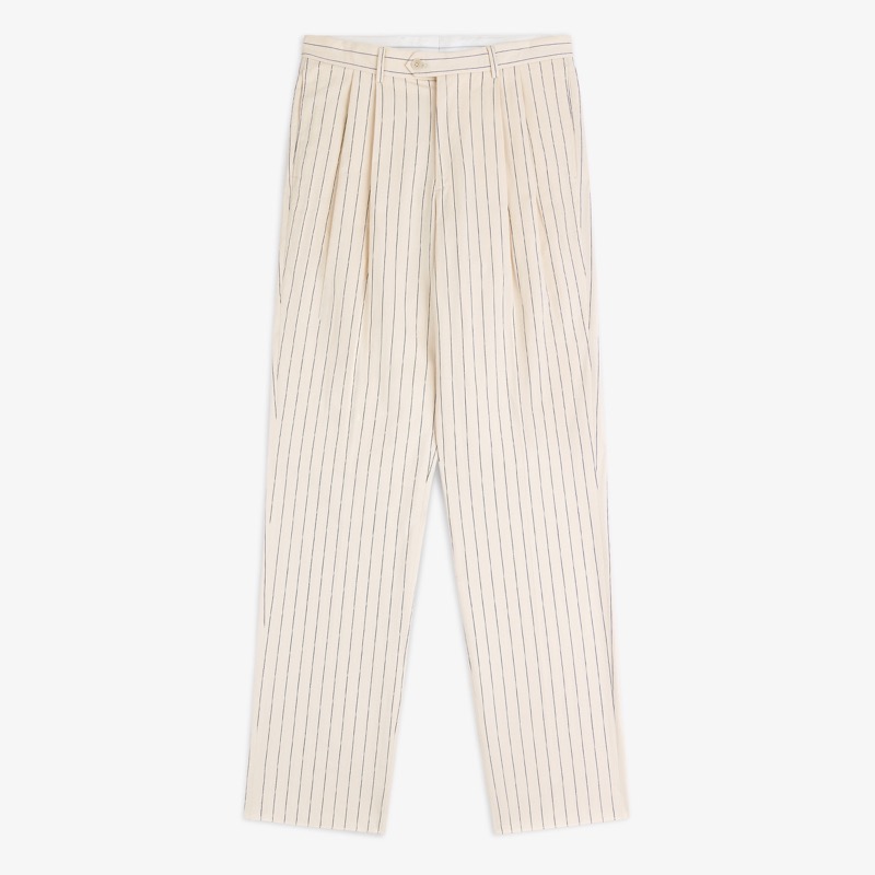 Double Pleated Pinstripe Suit Trouser