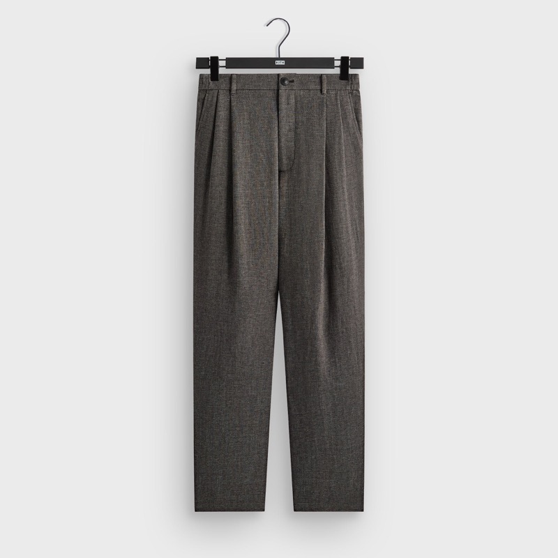 &Kin Textured Linen Flax Brynn Pleated Pant