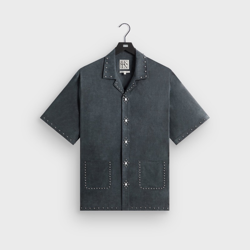 &Kin Studded Cupro Linen Sawyer Shirt