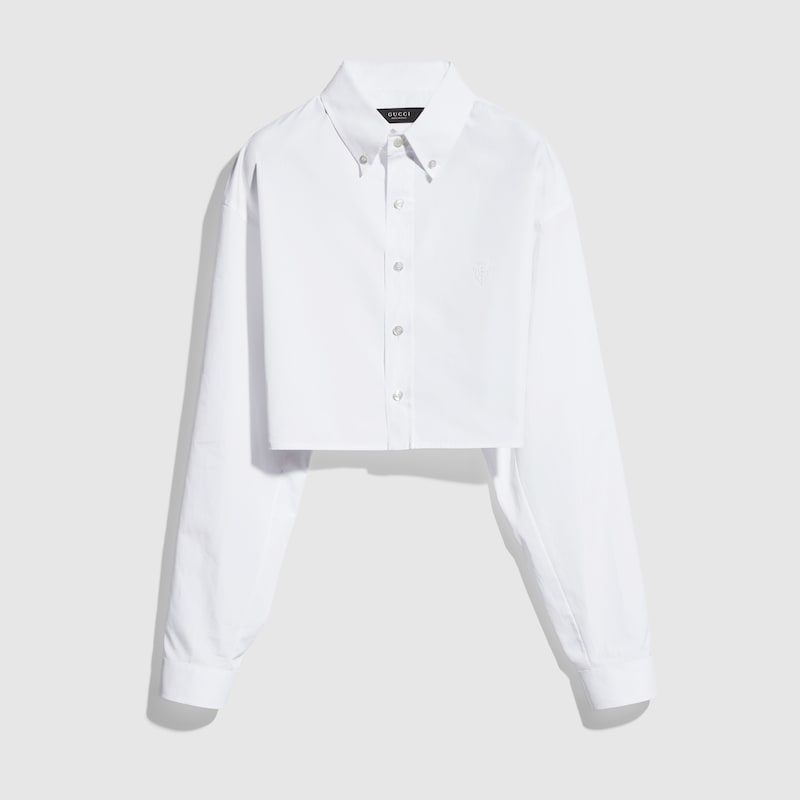 Cropped Cotton Poplin Shirt