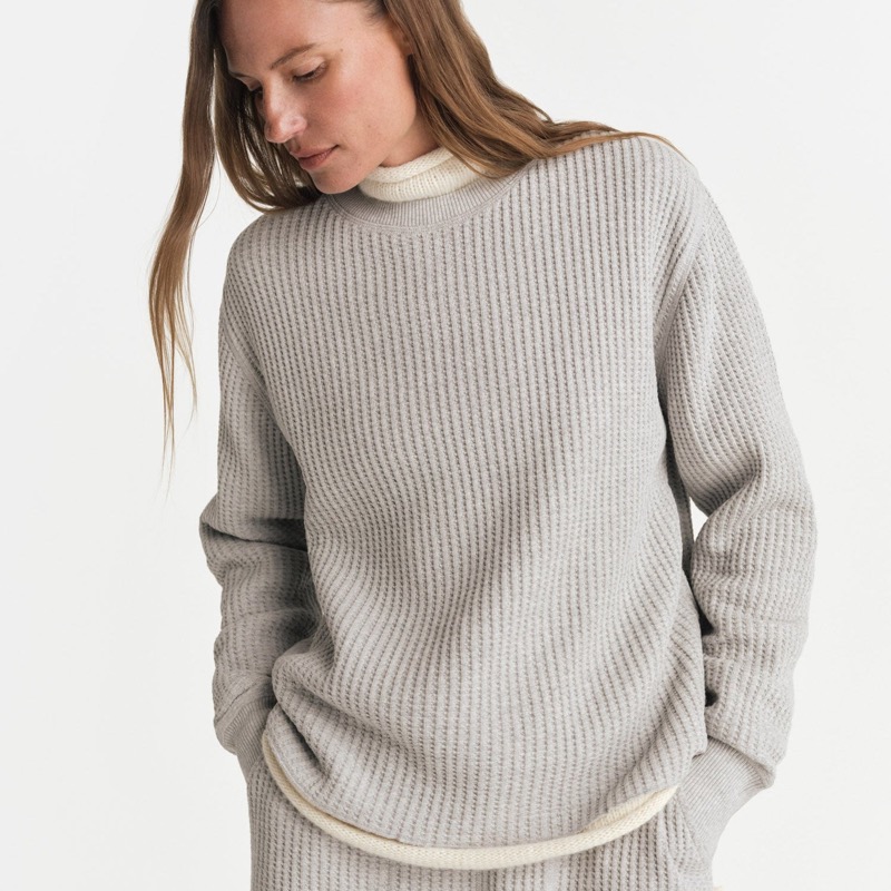 Organic Waffle Crew Top