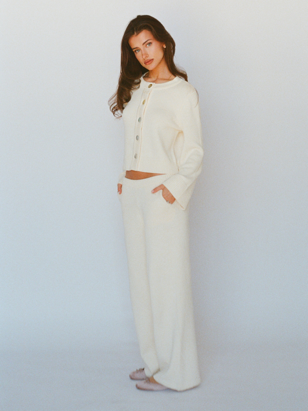 organic cotton cashmere wide pant