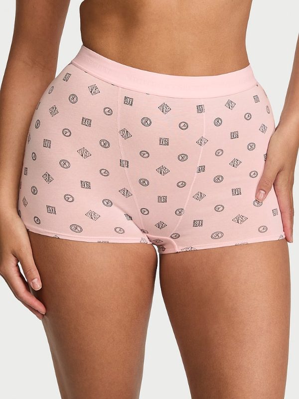 Cotton Logo Cotton High-Waist Boyshort Panty