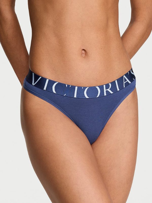 Cotton Exploded Logo Cotton Thong Panty
