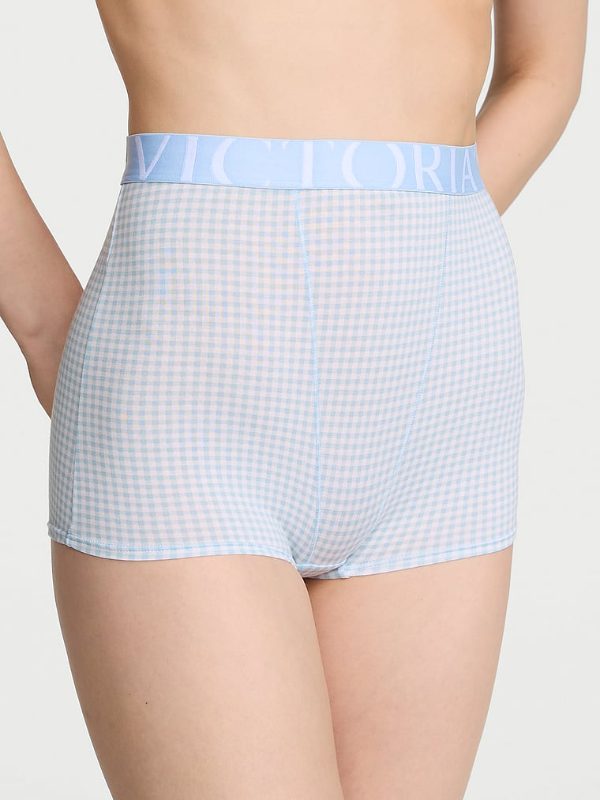 Cotton Exploded Logo Cotton High-Waist Boyshort Panty