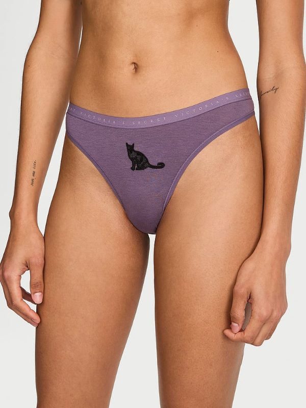 Victoria's Secret Stretch Cotton Halloween High-Leg Scoop Thong Panty