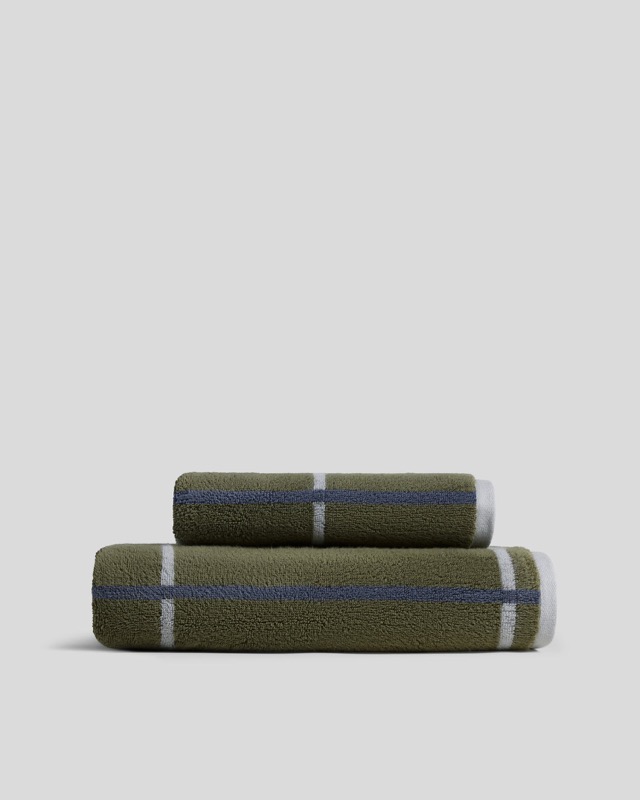 Organic Plush Towels (Thyme Windowpane)