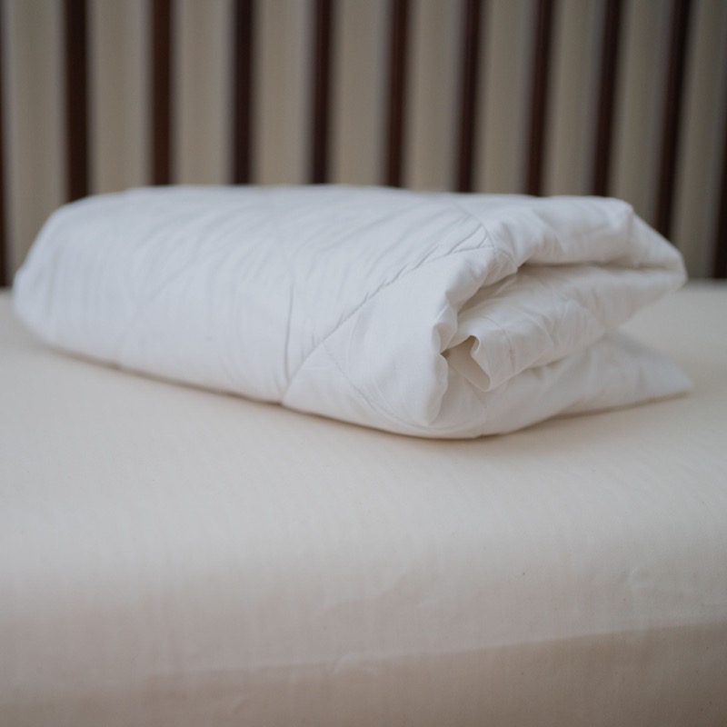 Waterproof Quilted Organic Cotton Toddler Mattress Pad (For Crib Size Mattresses)